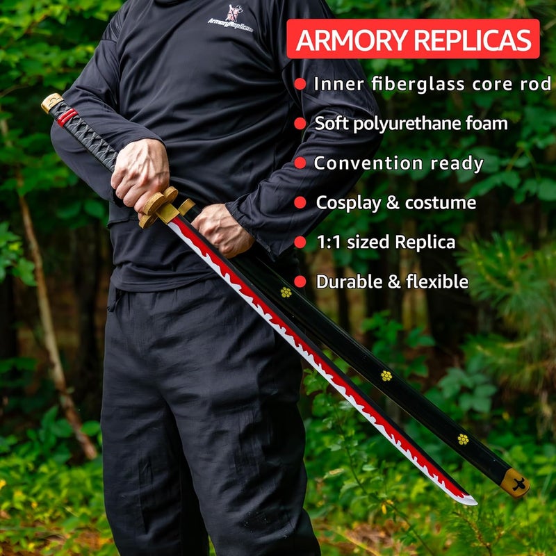 Armory Replicas - Polyurethane Foam Zoro Pirate Anime Wado Ichimonji Replica Katana - Cosplay Cosplay LARP Prop Foam Sword - Image 2